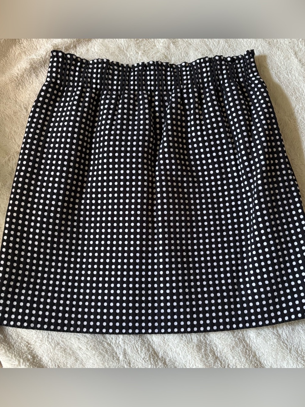 J. Crew Black and White Polka Dot A-Line Skirt